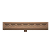 Douchegoot met flens en rooster 100 x 7 cm geborsteld brons koper