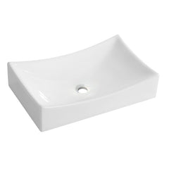 Slide waskom rechthoekig 55 x 35 x 12 cm keramiek glans wit