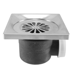 Riko Luxe doucheput met zijuitlaat 14 x 14 cm RVS