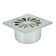 Riko doucheput met onderuitlaat 10 x 10 cm chroom