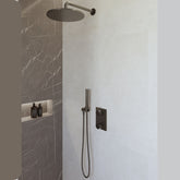Caral inbouwthermostaat compleet met hoofddouche 30 cm en staafhanddouche gunmetal