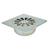 Riko doucheput met onderuitlaat 14 x 14 cm chroom