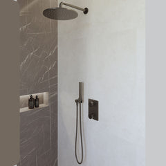 Caral inbouwthermostaat compleet met hoofddouche 30 cm en staafhanddouche gunmetal
