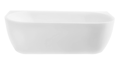 Wall half vrijstaand ligbad 180 x 80 cm acryl mat wit met waste mat wit