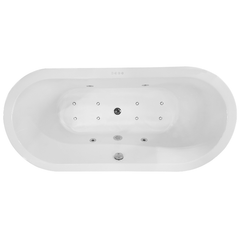 Libero vrijstaand whirlpool ligbad 170x80 cm acryl glans wit met waste chroom