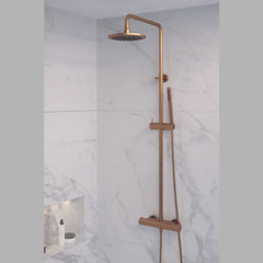 BRAUER Copper Edition opbouw regendouche 20cm staafhanddouche - Geborsteld koper PVD