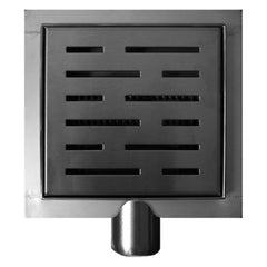 Wiesbaden 3e generatie doucheput met flens en zijuitlaat 20 x 20 cm RVS