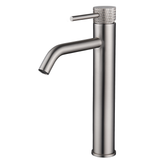 Ribbd XL basin mixer tall brushed steel