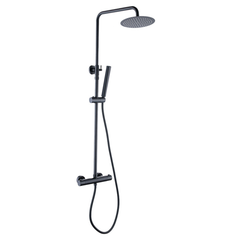 Twenty eco thermostatische regendoucheset opbouw rond mat zwart