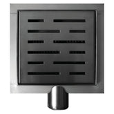 Wiesbaden 3e generatie doucheput met flens en zijuitlaat 15 x 15 cm RVS