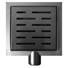 Wiesbaden 3e generatie doucheput met flens en zijuitlaat 15 x 15 cm RVS