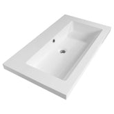 BRAUER Solar Slim wastafel 80 met 1 spoelbak en 0 kraangaten mineraalmarmer zijdeglans wit