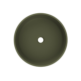 Arcqua Case washbasin - 40x40cm - Round - Cast marble Matt green