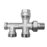 4-weg verdeler ½” x euro+adaptor 15mm x 2 X 3/4"