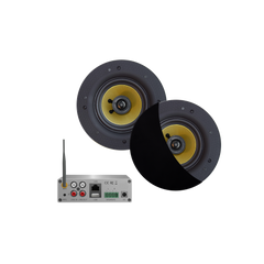 WIFI-AUDIOSYSTEEM (AIRPLAY + DLNA) 50 WATT, INCL SAMBA SPEAKERS ZWART (205 MM). 230V/12V, LAN / WLAN