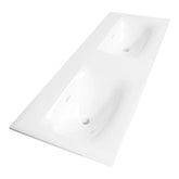 BRAUER Glacier wastafel 120-2 met 2 spoelbakken en 0 kraangaten fine stone hoogglans wit