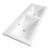 BRAUER Halo wastafel 120-2 met 2 spoelbakken en 0 kraangaten keramiek hoogglans wit