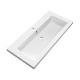 BRAUER Solar Medium wastafel 100 met 1 spoelbak en 1 kraangat mineraalmarmer mat wit