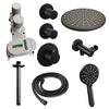 Brauer Carving thermostatische inbouw doucheset - hoofddouche 30cm - plafondbuis - 3 standen handdouche rond - Mat Zwart