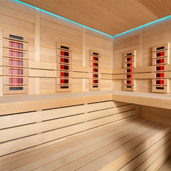 AWT Sauna E1611C-IR Hemlock 180x180 9kW Cilindro