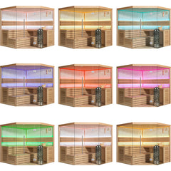 AWT Sauna E1611C Hemlock 180x180 9kW EOS Bi-O Cubo