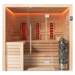 AWT Sauna E1612B-IR Hemlock 200x170 9kW Cilindro