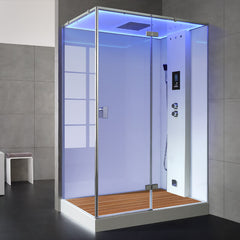 AWT Dampfdusche LD211F15 mit Duschtasse weiß 150x90 rechts