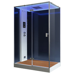 AWT Dampfdusche LD211F15 mit Duschtasse schwarz 150x90 links