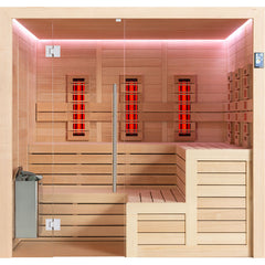 AWT Sauna E1613A-IR Hemlock 220x200 9kW TheWall