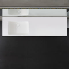 StoneArt Wastafel LP4516-0L - wit glanzend - 160x48