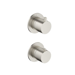 Hotbath Ace AC009EXT afbouwdeel voor inbouw thermostaat met 2-weg stop-omstel - Geborsteld Nikkel