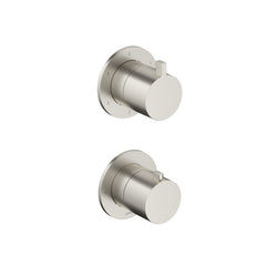 Hotbath Ace AC039EXT afbouwdeel voor inbouw thermostaat met 3-weg stop-omstel - Geborsteld Nikkel