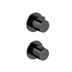 Hotbath Ace AC039EXT afbouwdeel voor inbouw thermostaat met 3-weg stop-omstel - Gepolijst Zwart PVD