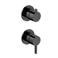 Hotbath Ace AC129EXT afbouwdeel mengkraan met 2-weg omstel - Gepolijst Zwart PVD