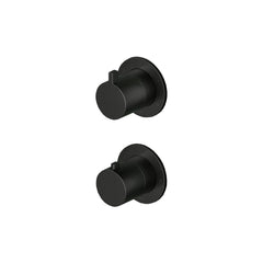 Hotbath Ace AC039EXT afbouwdeel voor inbouw thermostaat met 3-weg stop-omstel - Geborsteld Zwart PVD