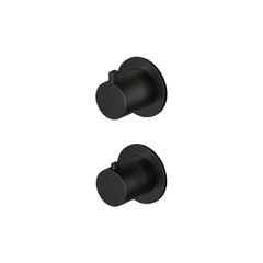 Hotbath Ace AC039EXT afbouwdeel voor inbouw thermostaat met 3-weg stop-omstel - Geborsteld Zwart PVD