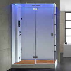 AWT Dampfdusche LD211F15 mit Duschtasse weiß 150x90 links