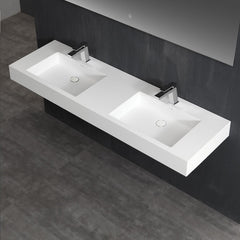 StoneArt Wastafel LP4516 - wit glanzend - 160x48