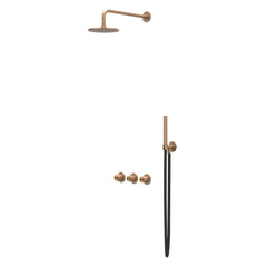 IVY Concord Regendoucheset 4 - inbouw - 20cm plafondbuis - 30cm medium hoofddouche - RVS316 - geborsteld mat koper PVD