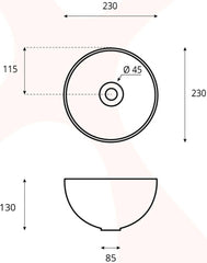 Looox Ceramic Terrazzo Small - Compacte waskom - 23x13 cm