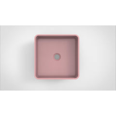 Arcqua Case waskom - 37x37cm - Vierkant - Cast marble Roze Mat