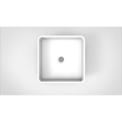 Arcqua Case waskom - 37x37cm - Vierkant - Cast marble Wit Mat