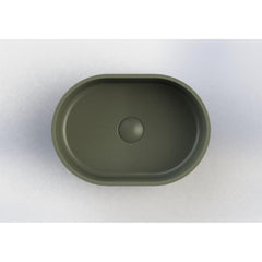 Arcqua Case waskom - 40x28cm - Ovaal - Cast marble Mat groen