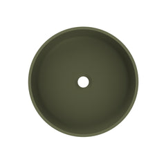 Arcqua Case waskom - 40x40cm - Rond - Cast marble Mat groen