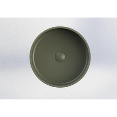 Arcqua Case waskom - 40x40cm - Rond - Cast marble Mat groen