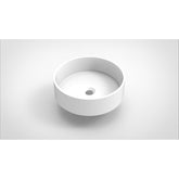Arcqua Case waskom - 40x40cm - Rond - Cast marble Wit Mat