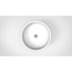 Arcqua Case waskom - 40x40cm - Rond - Cast marble Wit Mat