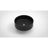 Arcqua Case waskom - 40x40cm - Rond - Cast marble Zwart Mat