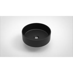 Arcqua Case waskom - 40x40cm - Rond - Cast marble Zwart Mat