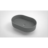 Arcqua Case waskom - 55x36cm - Ovaal - Cast marble Grijs Mat